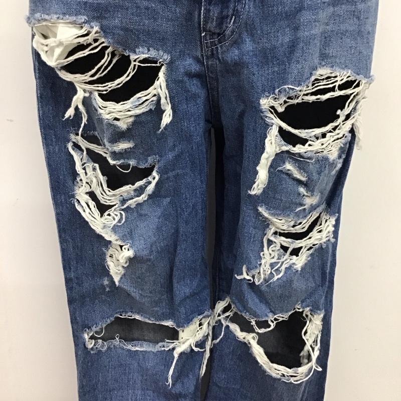 ジーナシス JEANASIS パンツ デニム、ジーンズ JS050715AA クラッシュデニム S ダメージ加工 青 / ブルー /  レディース USED 古着 中古 10120021