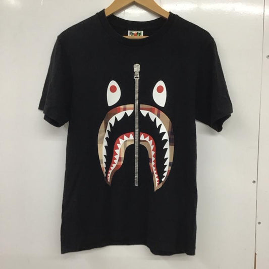 アベイシングエイプ A BATHING APE Tシャツ 半袖 001TEH302051X SHARK TEE シャーク S プリント 黒 / ブラック /  レディース USED 古着 中古 10133557