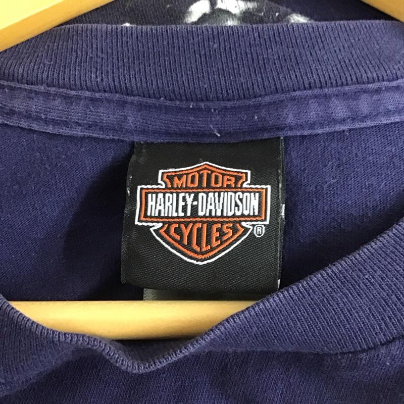 ハーレーダビッドソン Harley-Davidson Tシャツ 半袖 半袖カットソー プリントTシャツ クルーネックカットソー 2011年 L プリント 紺 / ネイビー /  メンズ USED 古着 中古 10129058