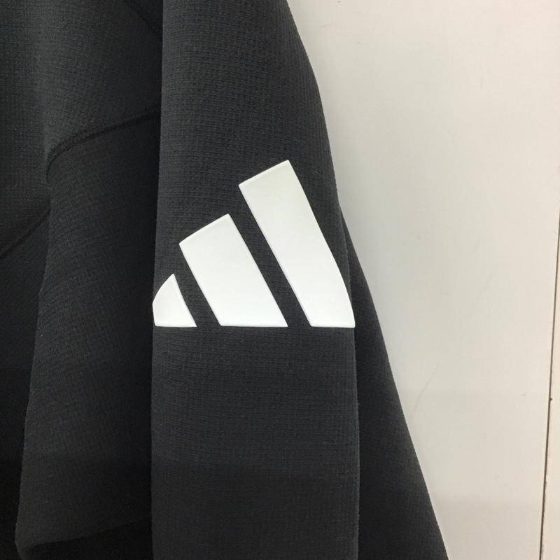 アディダス adidas ジャケット、上着 ジャンパー、ブルゾン ジップアップパーカー 長袖パーカー カジュアルジャケット ロゴ、文字 黒 / ブラック /  メンズ USED 古着 中古 10140117