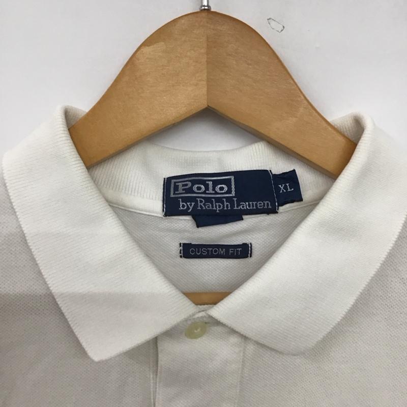 ポロバイラルフローレン Polo by RALPH LAUREN ポロシャツ 半袖 半袖ポロシャツ カラーシャツ 半袖カットソー XL ロゴ、文字 白 / ホワイト /  メンズ USED 古着 中古 10151368