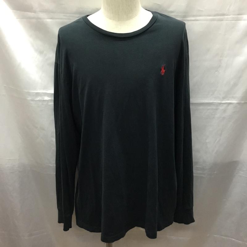 ポロバイラルフローレン Polo by RALPH LAUREN カットソー 長袖 長袖カットソー クルーネックカットソー ロングスリーブカットソー L ロゴ、文字 黒 / ブラック /  メンズ USED 古着 中古 10109593