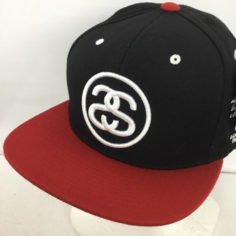 ステューシー STUSSY 帽子 キャップ SS LINK TEAM CAP ロゴ、文字 黒 / ブラック / X 赤 / レッド /  メンズ USED 古着 中古 10146885