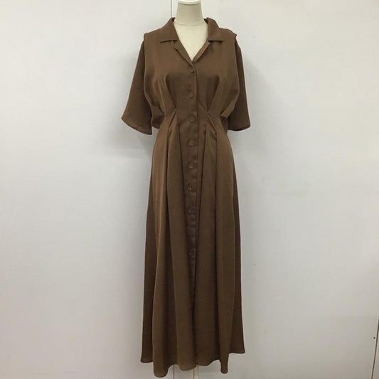 エモダ EMODA ワンピース ロングスカート 041920370501 オープンカラー2WAYシャツワンピース FREE 無地 茶 / ブラウン /  レディース USED 古着 中古 10114239
