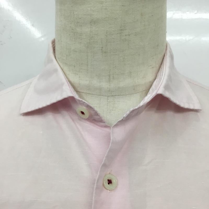 バーバリーブラックレーベル BURBERRY BLACK LABEL シャツ、ブラウス 長袖 D1M22-721-12 コットン リネン 2 ワンポイント 桃 / ピンク /  メンズ USED 古着 中古 10119752