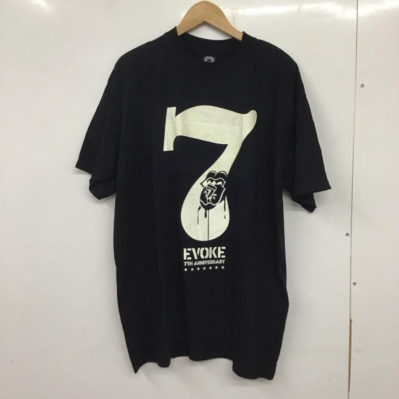 イウ゛ォーク EVOKE Tシャツ 半袖 7th anniversary s/tee 半袖カットソー プリントTシャツ L プリント 黒 / ブラック /  メンズ USED 古着 中古 10134053