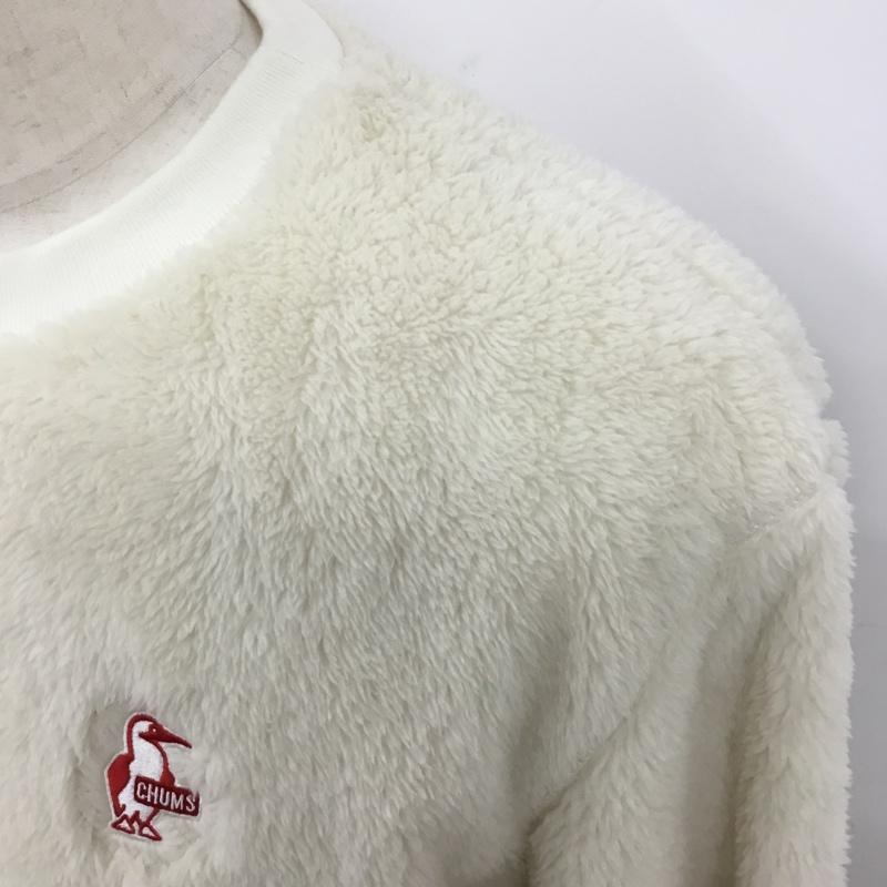 チャムス CHUMS ニット、セーター 長袖 ch04-1268 エルモフリースクルートップ フリース プルオーバー XL ロゴ、文字 白 / ホワイト /  メンズ USED 古着 中古 10120793