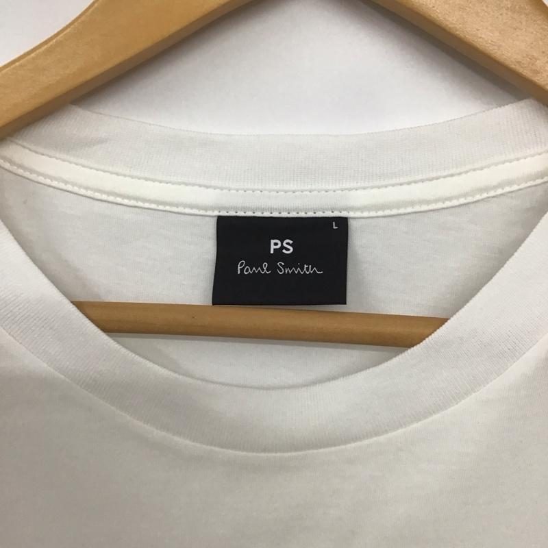ポールスミス Paul Smith Tシャツ 半袖 半袖カットソー プリントTシャツ クルーネックカットソー L プリント 白 / ホワイト /  メンズ USED 古着 中古 10135745