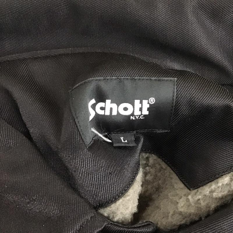 ショット schott ジャケット、上着 ジャケット、ブレザー 782-3252011 NCツイル コーチジャケット L ロゴ、文字 黒 / ブラック /  メンズ USED 古着 中古 10114042