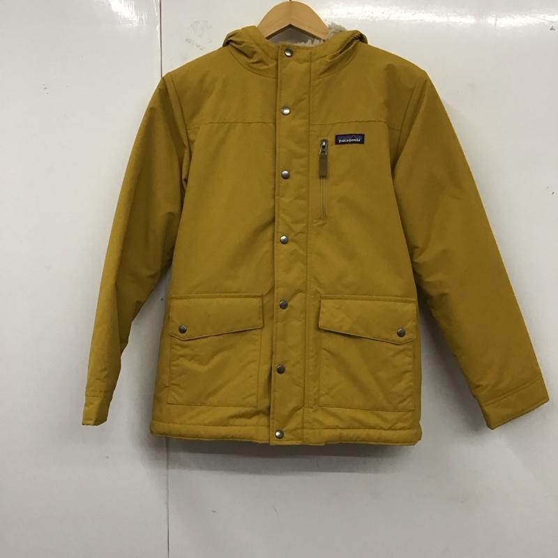 パタゴニア patagonia ジャケット、上着 ジャンパー、ブルゾン ジップアップジャケット ジャンパー ジャケット カジュアルジャケット アウター フード付き L ロゴ、文字 黄 / イエロー /  ボーイズ USED 古着 中古 10120392