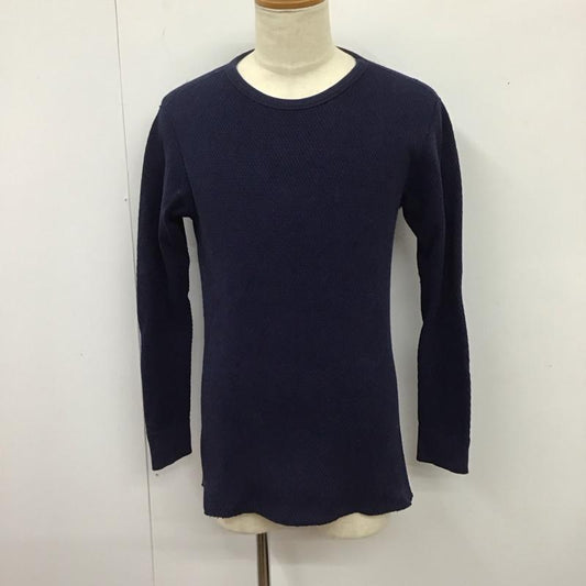 ザリアルマッコイズ THE REAL McCOY S カットソー 長袖 長袖カットソー クルーネックカットソー ロングスリーブカットソー プリントTシャツ 42 無地 紺 / ネイビー /  メンズ USED 古着 中古 10115385