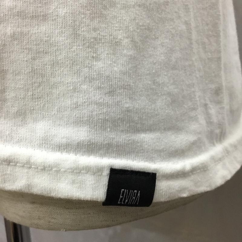 エルヴィラ ELVIRA Tシャツ 半袖 クルーネック プリント M ロゴ、文字 白 / ホワイト /  メンズ USED 古着 中古 10115520