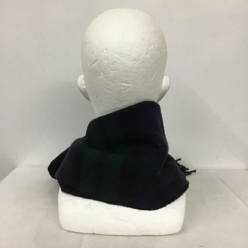 グレンプリンス Glen Prince マフラー マフラー ラムウール フリンジ チェック 紺 / ネイビー / X 緑 / グリーン /  メンズ USED 古着 中古 10131801