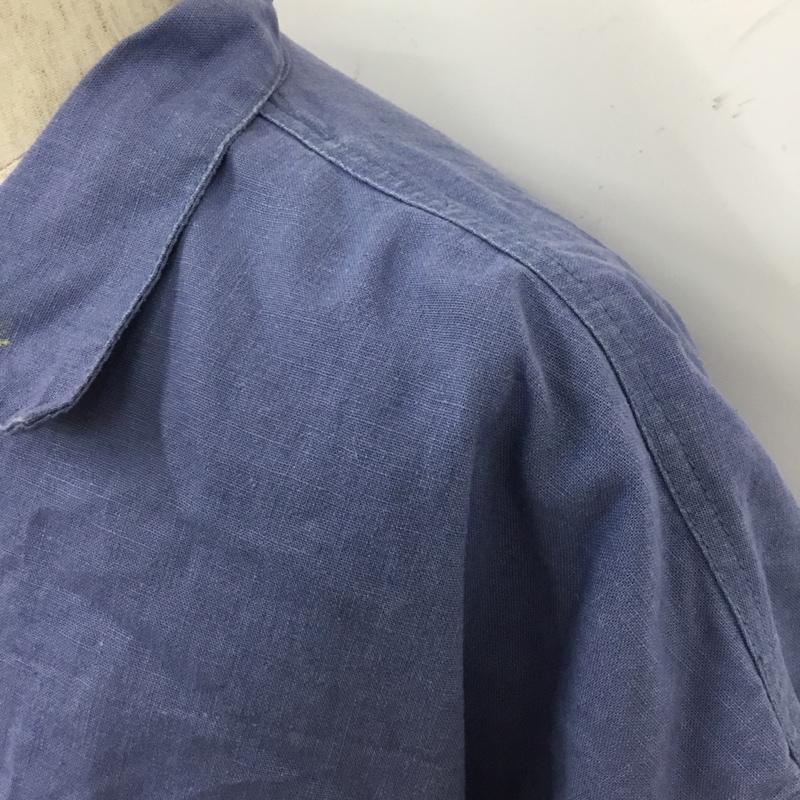 マナスタッシュ MANASTASH シャツ、ブラウス 半袖 7115012 RIVERSHIRT 半袖シャツ ショートスリーブシャツ L ロゴ、文字 青 / ブルー /  メンズ USED 古着 中古 10109987