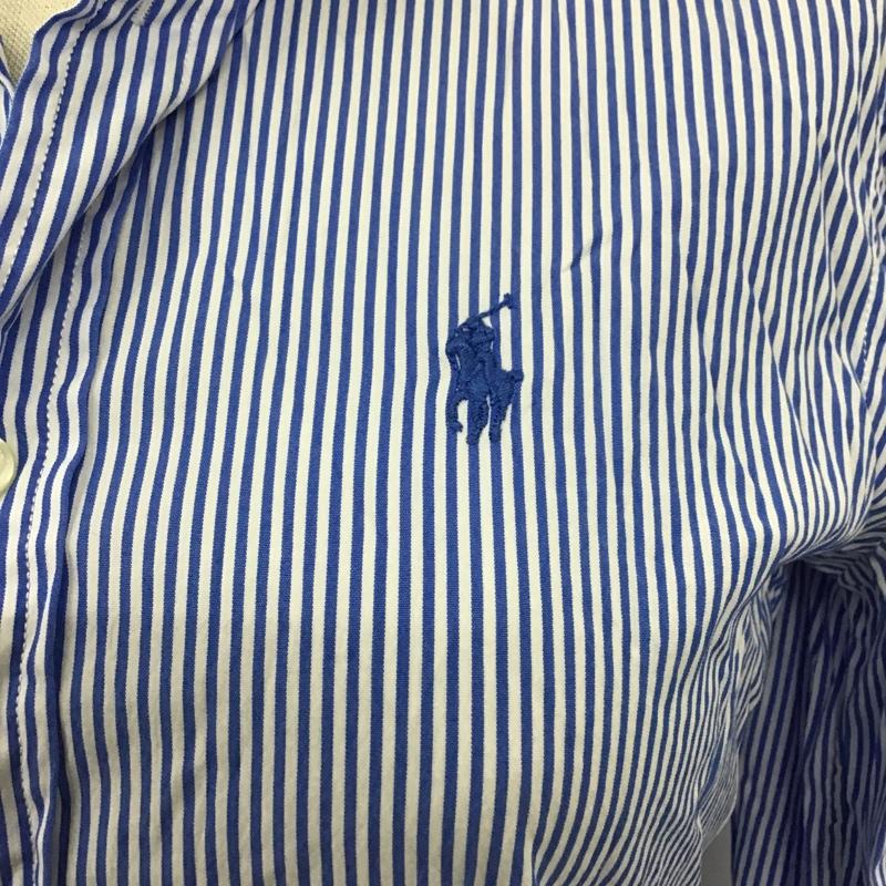 ポロラルフローレン POLO RALPH LAUREN シャツ、ブラウス 長袖 長袖シャツ ストライプシャツ カラーシャツ カジュアルシャツ 0 ストライプ 白 / ホワイト / X 青 / ブルー /  レディース USED 古着 中古 10105923