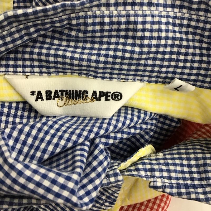 アベイシングエイプ A BATHING APE シャツ、ブラウス 半袖 ボタンダウンシャツ L チェック マルチカラー / マルチカラー /  メンズ USED 古着 中古 10117207