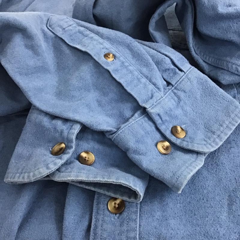 古着 USED シャツ、ブラウス 長袖 長袖シャツ デニムシャツ カラーシャツ ボタンダウンシャツ XL 無地 インディゴ / インディゴ /  メンズ USED 古着 中古 10133649