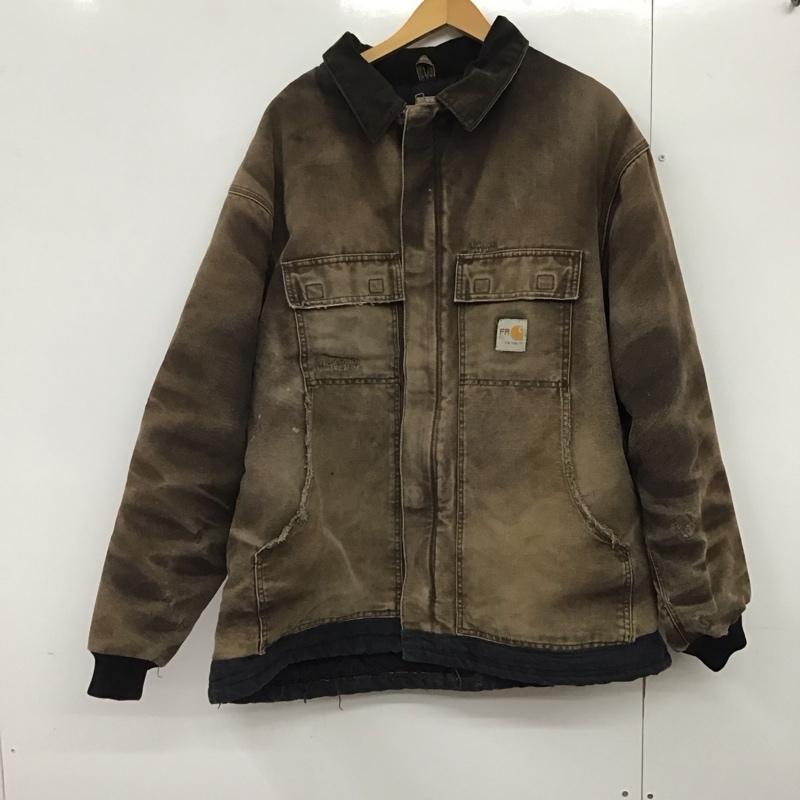 カーハート Carhartt ジャケット、上着 ジャンパー、ブルゾン XXL ロゴ、文字 茶 / ブラウン /  メンズ USED 古着 中古 10140990