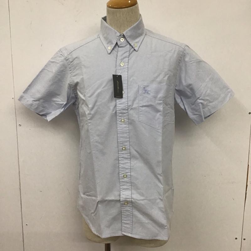エディーバウアー Eddie Bauer シャツ、ブラウス 半袖 半袖シャツ カラーシャツ カジュアルシャツ ボタンダウンシャツ S ロゴ、文字 水色 / ライトブルー /  メンズ USED 古着 中古 10111121