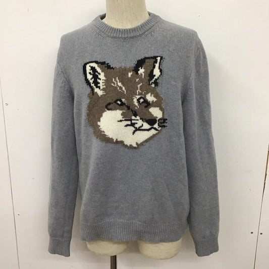 メゾンキツネ MAISON KITSUNE ニット、セーター 長袖 HM00509KT1016 BIG FOX HEAD PULLOVER ウール M  灰 / グレー /  メンズ USED 古着 中古 10111084