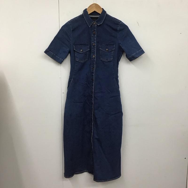ザラ ZARA TRAFALUC ワンピース ロングスカート 半袖デニムワンピース ロングワンピース フロントボタン S 無地 インディゴ / インディゴ /  レディース USED 古着 中古 10149054