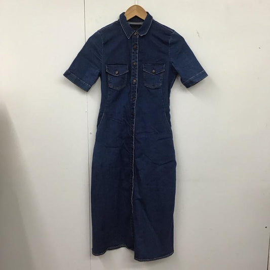 ザラ ZARA TRAFALUC ワンピース ロングスカート 半袖デニムワンピース ロングワンピース フロントボタン S 無地 インディゴ / インディゴ /  レディース USED 古着 中古 10149054