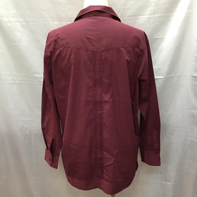 古着 USED シャツ、ブラウス 長袖 S 刺繍 えんじ / ワインレッド /  メンズ USED 古着 中古 10117021