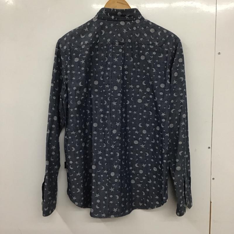 ポールスミス Paul Smith シャツ、ブラウス 長袖 長袖シャツ デニムシャツ 総柄シャツ M プリント インディゴ / インディゴ /  メンズ USED 古着 中古 10135470