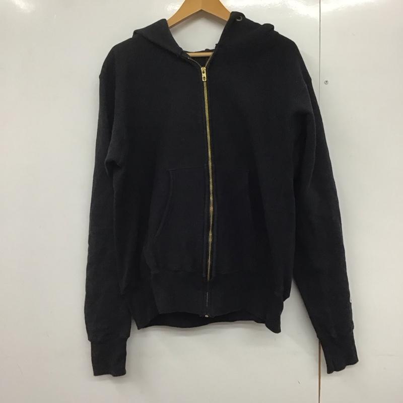 チャンピオン Champion パーカー 長袖 c5-u102 リバースウィーブフルジップパーカー ジップアップパーカー 復刻 usa製 L 無地 黒 / ブラック /  メンズ USED 古着 中古 10143433