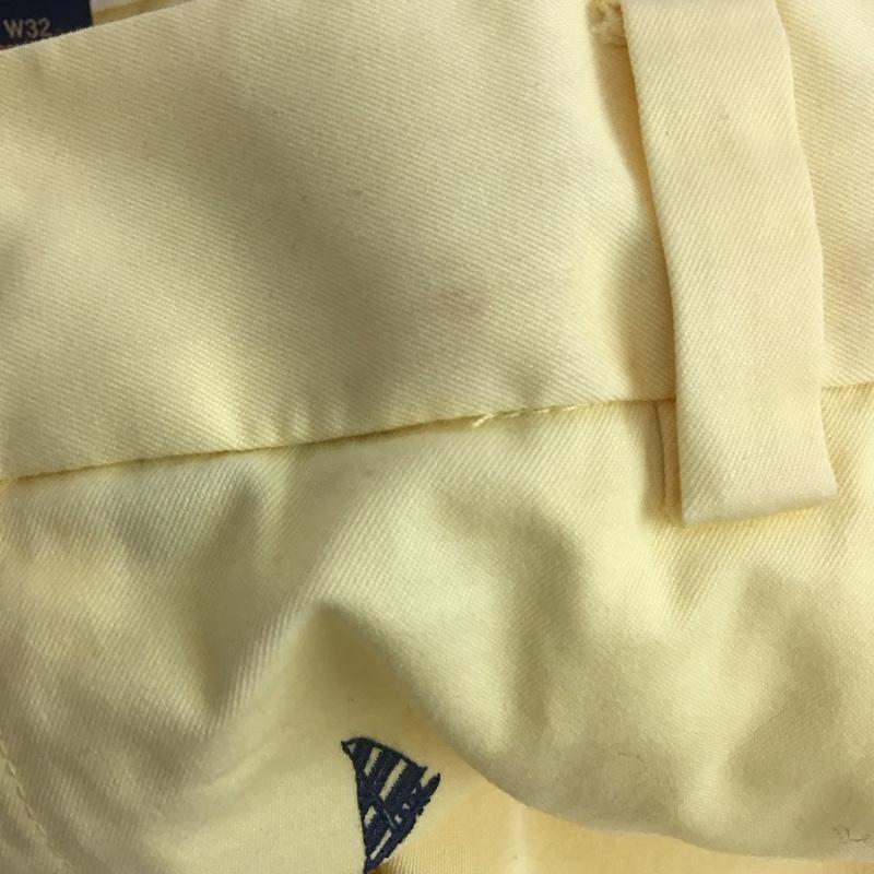 ブルックスブラザーズ BROOKS BROTHERS パンツ チノパン コットン 刺繍 ヨット W32 32インチ 総柄 黄 / イエロー /  メンズ USED 古着 中古 10111226