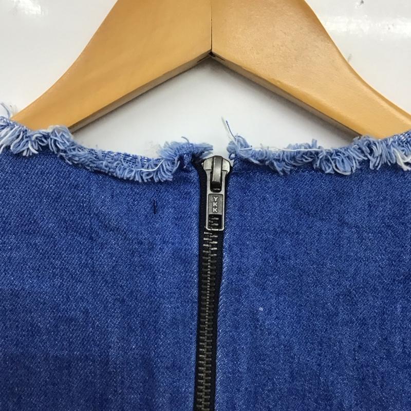 ザラ ZARA ベスト ベスト デニム プルオーバー S 無地 青 / ブルー /  レディース USED 古着 中古 10119593