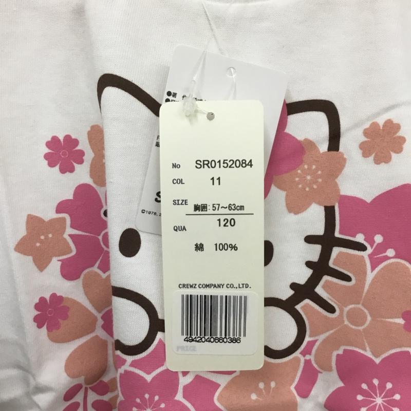 豊天商店 ぶーでんしょうてん Tシャツ 半袖 サンリオ キティちゃん 120cm プリント X キャラクター 白 / ホワイト /  ガールズ USED 古着 中古 10134336