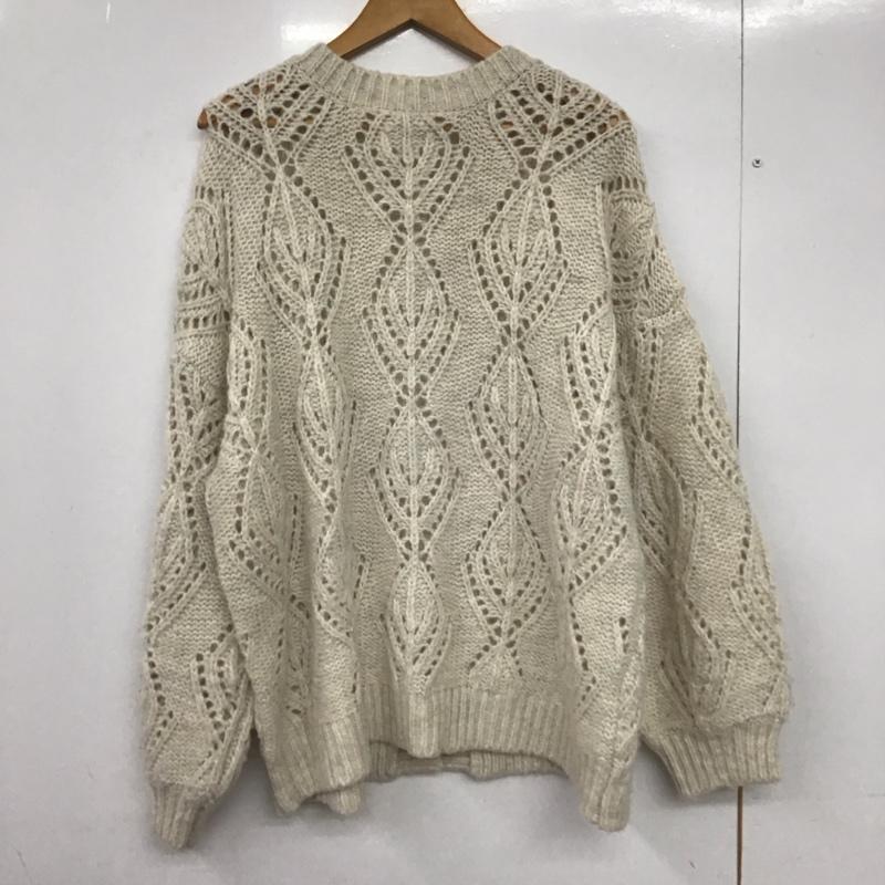 ローリーズファーム LOWRYS FARM カーディガン 長袖 長袖ニットカーディガン 前ボタン ノーカラー FREE 総柄 アイボリー / アイボリー /  レディース USED 古着 中古 10147193