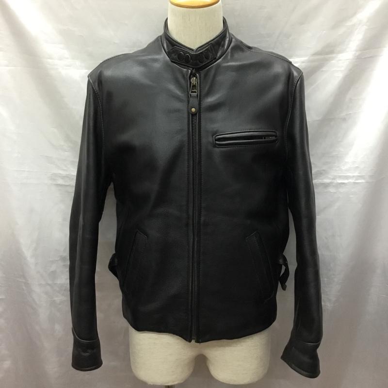 ハーレーダビッドソン Harley-Davidson ジャケット、上着 レザージャケット レザージャケット カジュアルジャケット ライダース ジップアップジャケット ヴィンテージ 古着 38 無地 黒 / ブラック /  メンズ USED 古着 中古 10120958