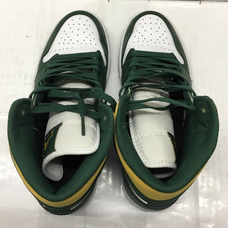 ナイキ NIKE スニーカー スニーカー 554724-371 AIR JORDAN 1 MID 26cm 26.0cm ロゴ、文字 白 / ホワイト / X 緑 / グリーン / X 黄 / イエロー /  メンズ USED 古着 中古 10108072