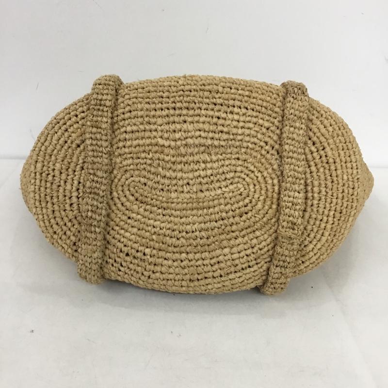 アニエス・ベー agnes b. ハンドバッグ ハンドバッグ UAX02-01 TANAラフィアトートバッグ ロゴ、文字 ベージュ / ベージュ /  レディース USED 古着 中古 10142091