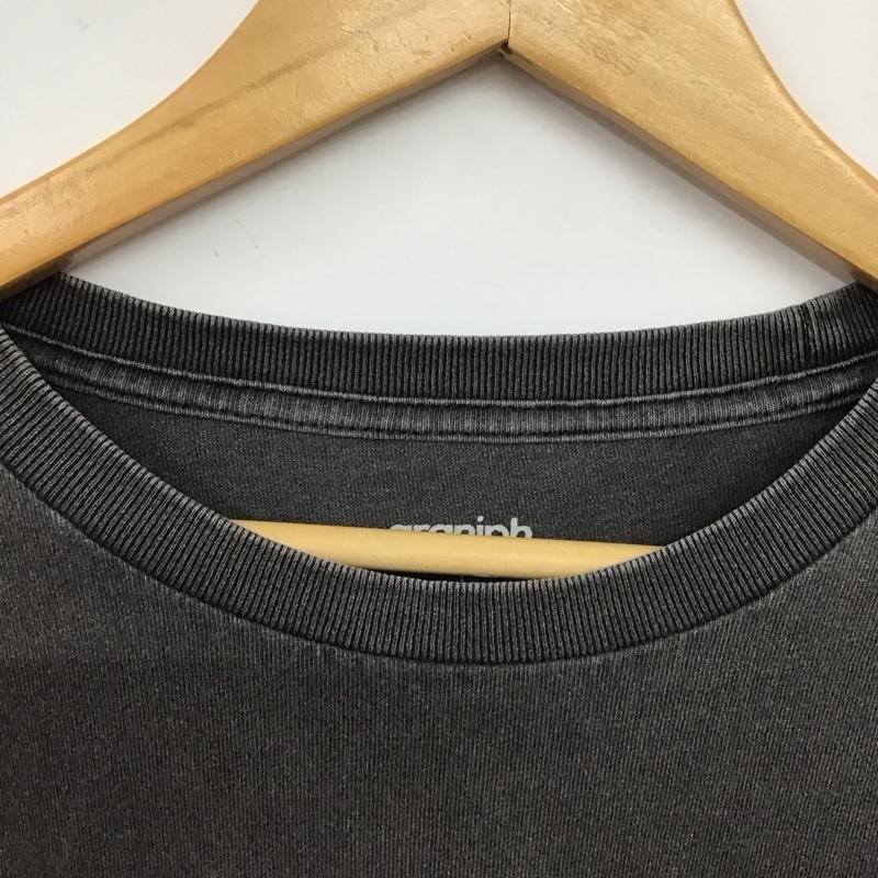 グラニフ graniph Tシャツ 半袖 半袖カットソー プリントTシャツ クルーネックカットソー L プリント ダークグレー / ダークグレー /  メンズ USED 古着 中古 10149115