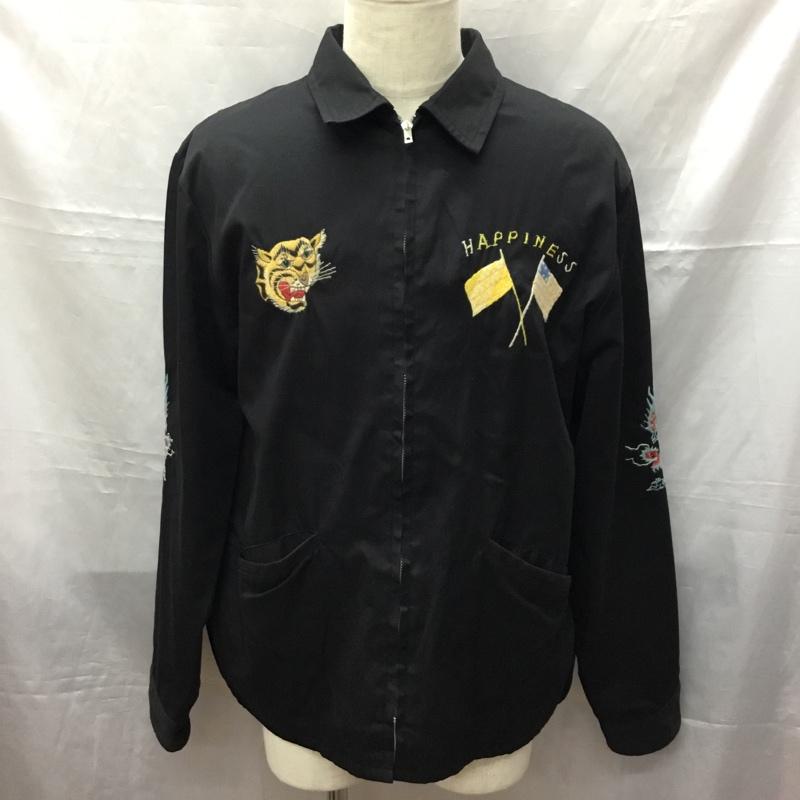 トウヨウエンタープライズ 東洋エンタープライズ ジャケット、上着 ジャンパー、ブルゾン tt14654 ベドジャン ジップアップジャケット 古着 XL ロゴ、文字 黒 / ブラック /  メンズ USED 古着 中古 10113865