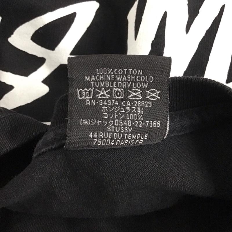 ステューシー STUSSY カットソー 長袖 長袖カットソー プリントカットソー クルーネック L プリント 黒 / ブラック /  メンズ USED 古着 中古 10126191