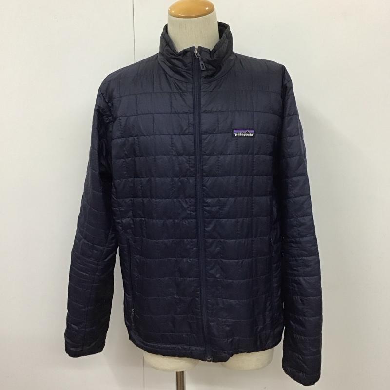 パタゴニア patagonia ジャケット、上着 ジャンパー、ブルゾン ジップアップジャケット ジャンパー ダウンジャケット カジュアルジャケット アウター M ロゴ、文字 紺 / ネイビー /  メンズ USED 古着 中古 10110905