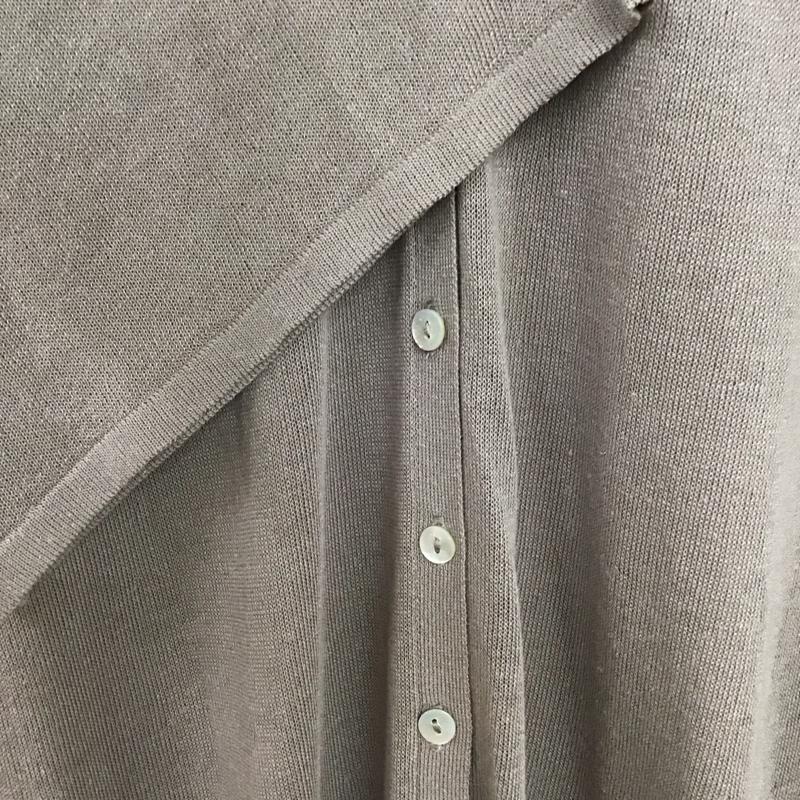 ザラ ZARA カーディガン 半袖 半袖ロングニットカーディガン 前開カーディガン 前ボタン S 無地 茶 / ブラウン /  レディース USED 古着 中古 10136020