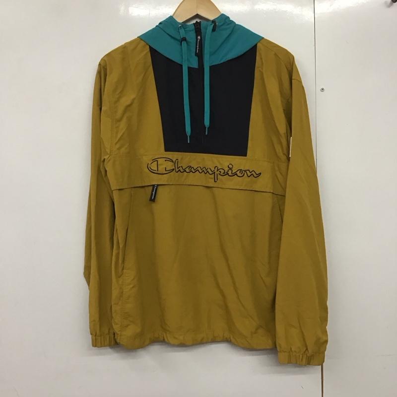 チャンピオン Champion ジャケット、上着 ジャンパー、ブルゾン c3-l609 アノラックパーカー プルオーバーパーカー M ロゴ、文字 黄 / イエロー /  メンズ USED 古着 中古 10141264
