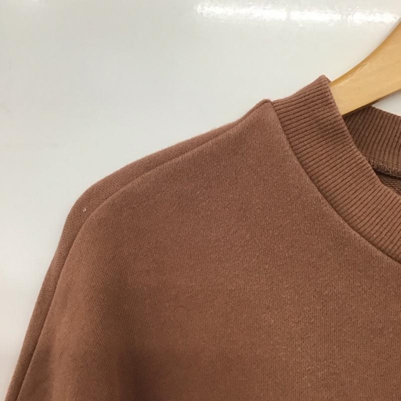 ポピー POPPY トレーナー 長袖 スウェット 刺繍 FREE 花柄 茶 / ブラウン /  レディース USED 古着 中古 10143816