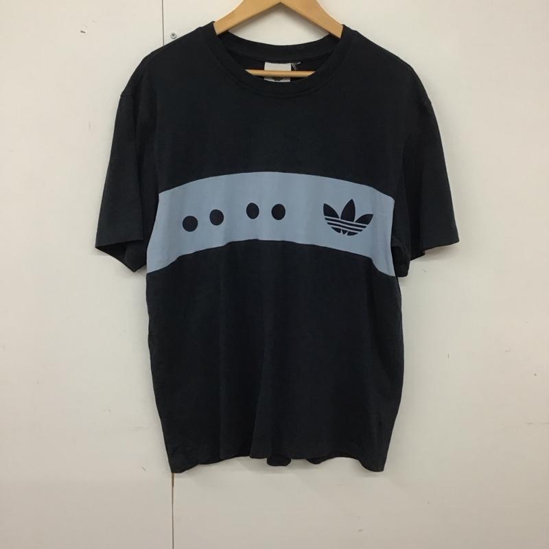 アディダス adidas Tシャツ 半袖 半袖カットソー プリントTシャツ クルーネックカットソー ロゴ、文字 紺 / ネイビー /  メンズ USED 古着 中古 10140132