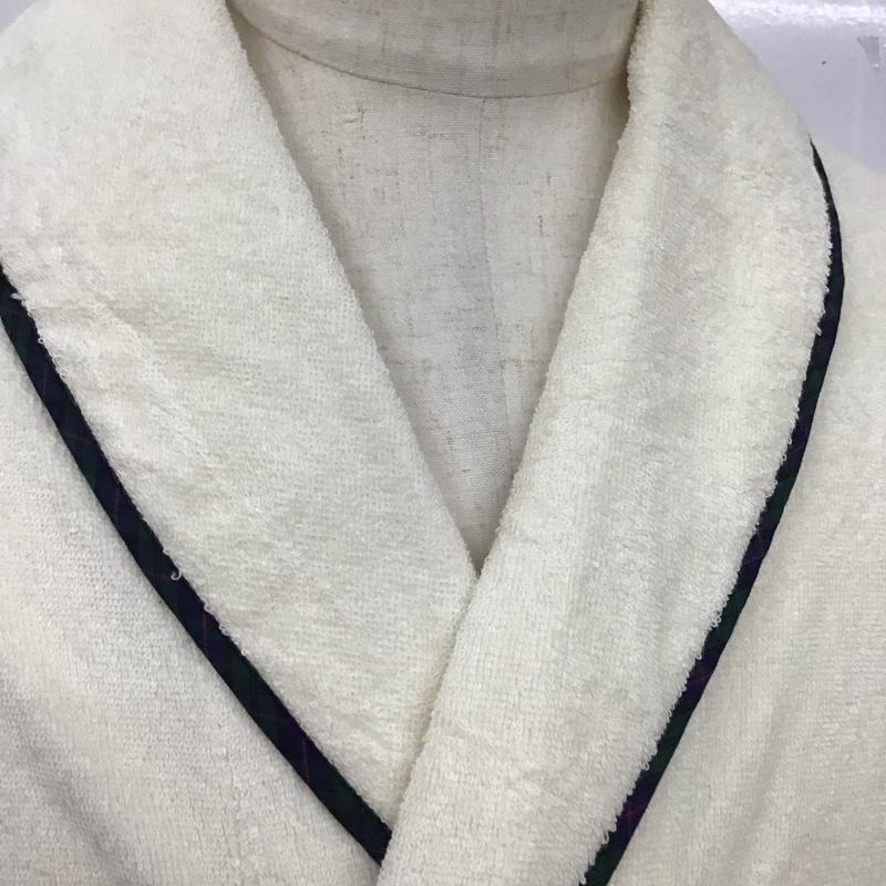 ラルフローレン RALPHLAUREN ウェア ウェア 6073-1530-29 タータンバインディングバスローブ タグ付き L ワンポイント アイボリー / アイボリー /  メンズ USED 古着 中古 10114957