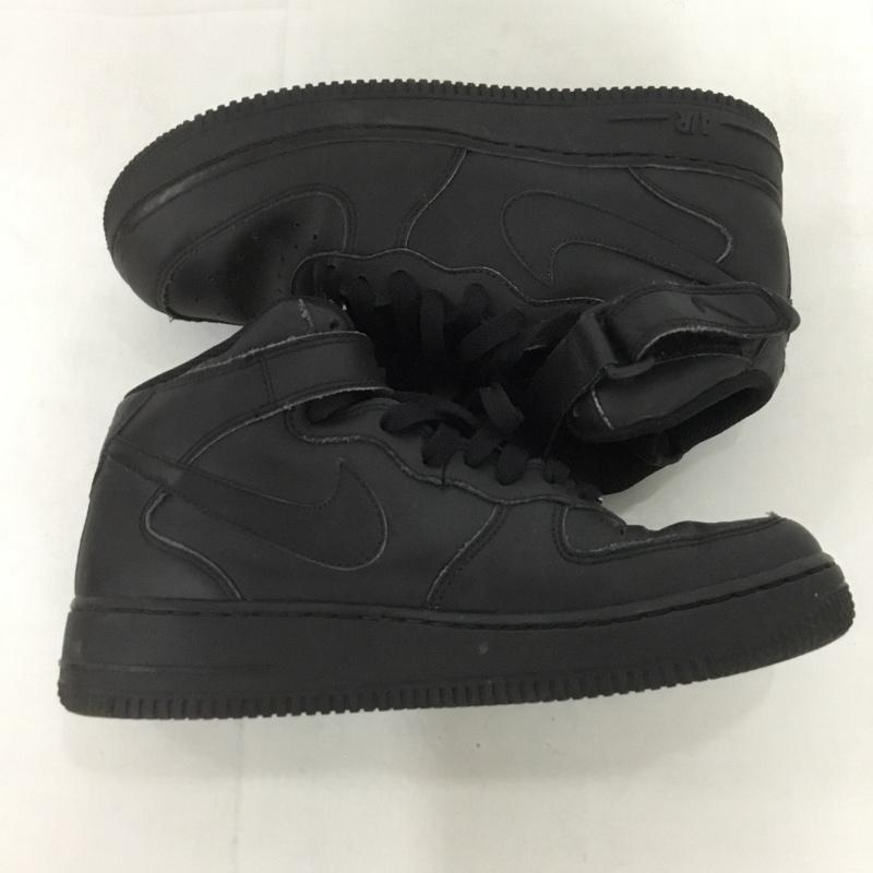 ナイキ NIKE スニーカー スニーカー 314195-004 AIR FORCE 1 MID 25cm 25.0cm ロゴ、文字 黒 / ブラック /  レディース USED 古着 中古 10131827