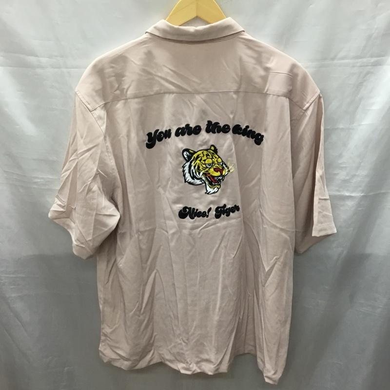ビーノ Beno シャツ、ブラウス 半袖 オーバーサイズ バック刺繍 スーベニアシャツ トラ タイガー L ロゴ、文字 桃 / ピンク /  メンズ USED 古着 中古 10119319