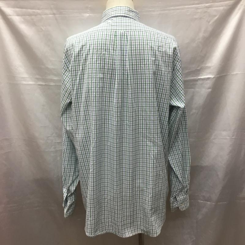 チャップス CHAPS シャツ、ブラウス 長袖 ボタンダウン 胸ポケット チェック 白 / ホワイト / X 緑 / グリーン / X 青 / ブルー /  メンズ USED 古着 中古 10116101