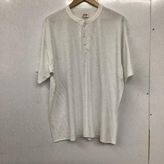ヘルスニット Healthknit カットソー 半袖 半袖カットソー ヘンリーネックカットソー 無地Tシャツ M 無地 白 / ホワイト /  メンズ USED 古着 中古 10138110