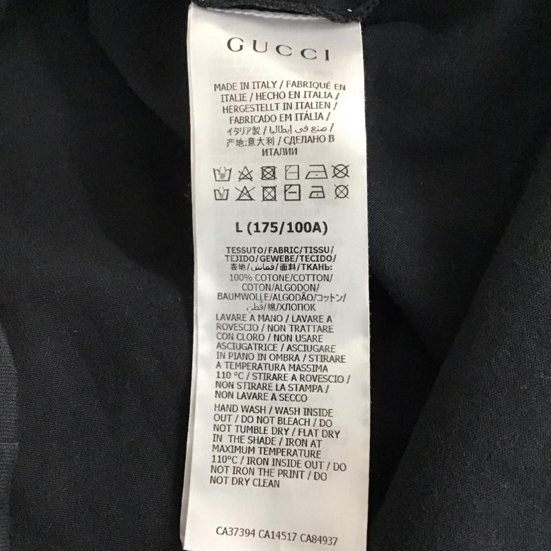 グッチ GUCCI Tシャツ 半袖 ブレード プリントTシャツ クルーネック L ロゴ、文字 黒 / ブラック /  メンズ USED 古着 中古 10119825
